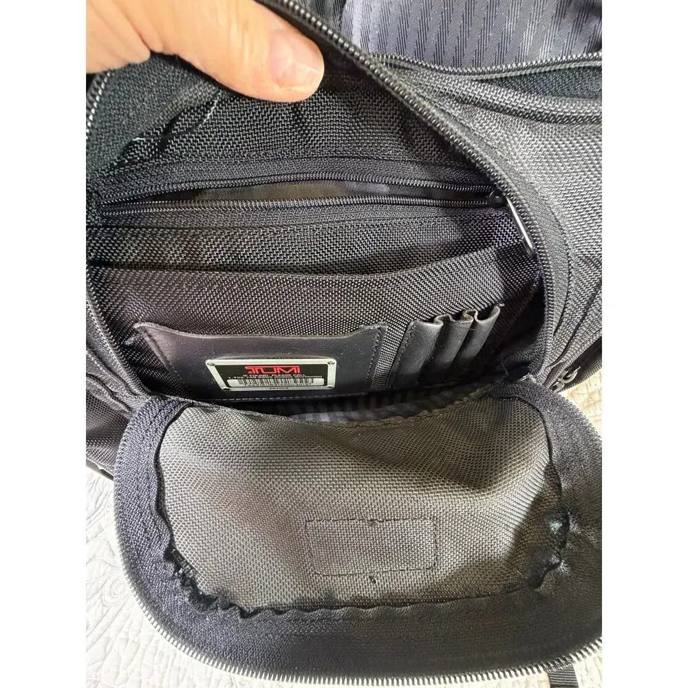 TUMI Alpha Black Ballistic Nylon Travel Laptop Utility Backpack Carryall Pack